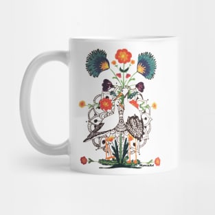 Polish Storks Folk style with Mandala Mug